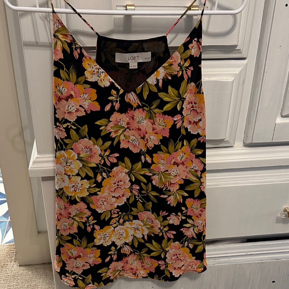 LOFT Floral Blue and Pink Women's Top